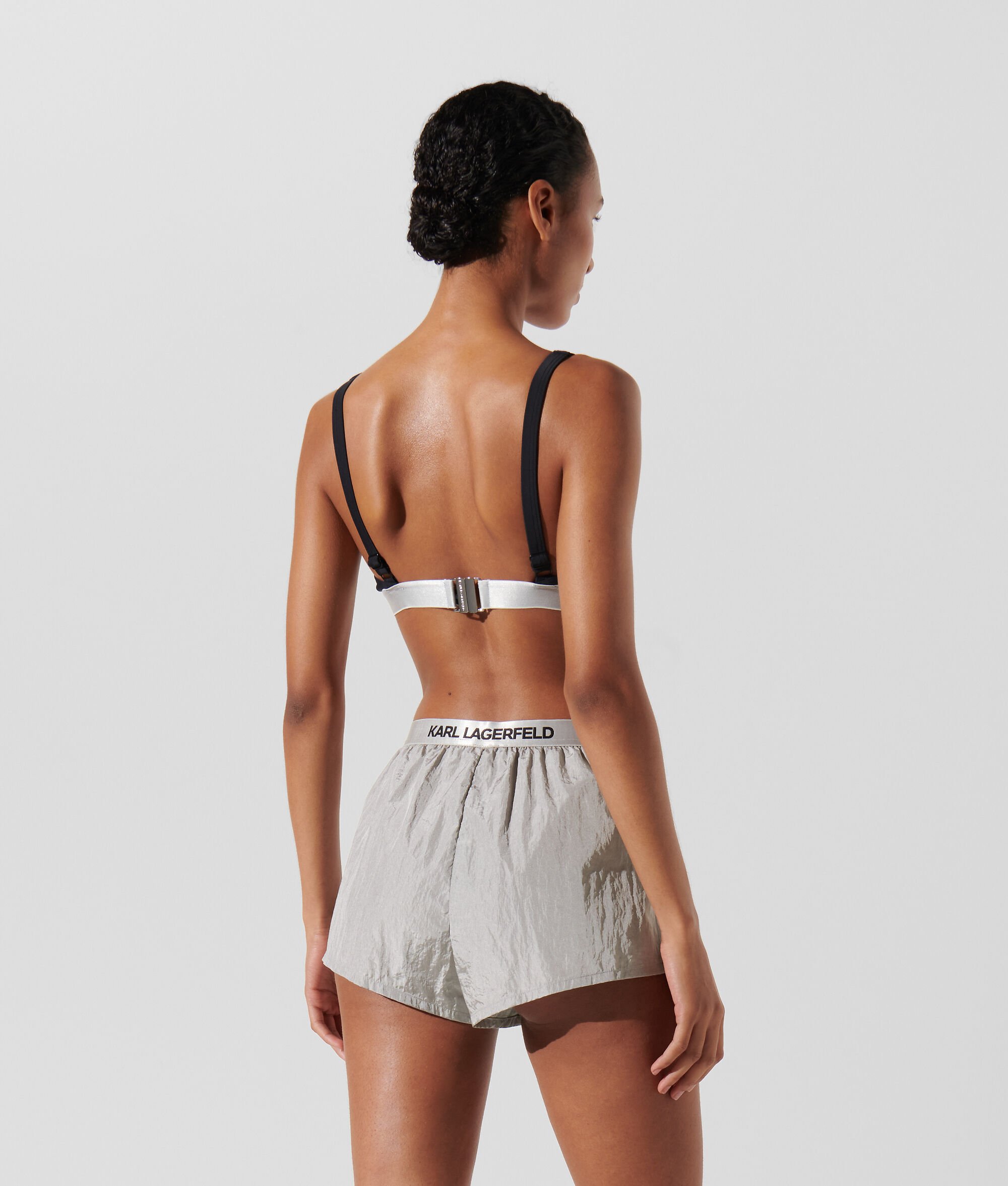 (image for) Performance-Driven KARL LOGO HIGH-WAIST BEACH SHORTS